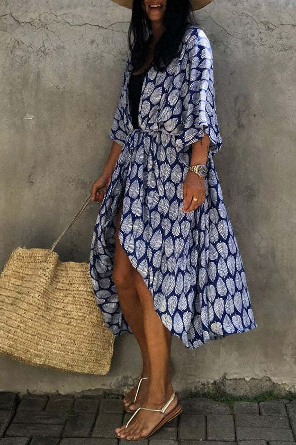 Hidden Island Boho Printed Kimono Beach Cover-up-consonak
