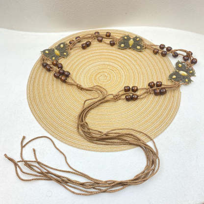 Bohemian Metallic Butterfly Handwoven Belt-consonak