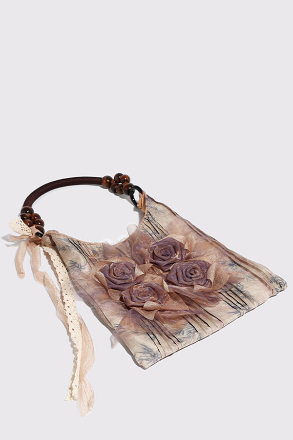 Fashion Tie-dye Rose Flower Shoulder Bag-consonak