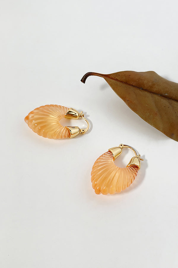 Fashion Candy-colored Glass-feel Striped Small Wing Earrings | Consonak