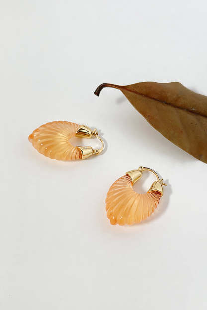 Fashion Candy-colored Glass-feel Striped Small Wing Earrings-consonak