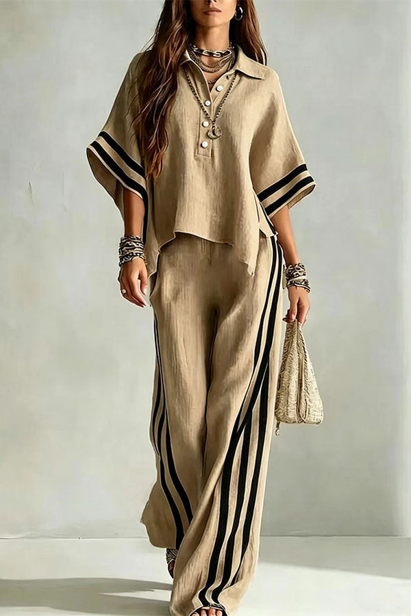 Striped Side-Panel Two-Piece Sets-Consonak
