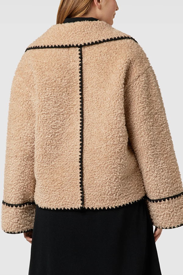 Lamb Wool Casual Lapel Loose Pocket Coat-consonak