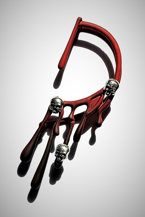 Halloween Lava Retro Burgundy Single Earrings-consonak