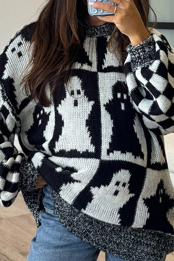Halloween Casual Loose Crew Neck Sweater | Consonak