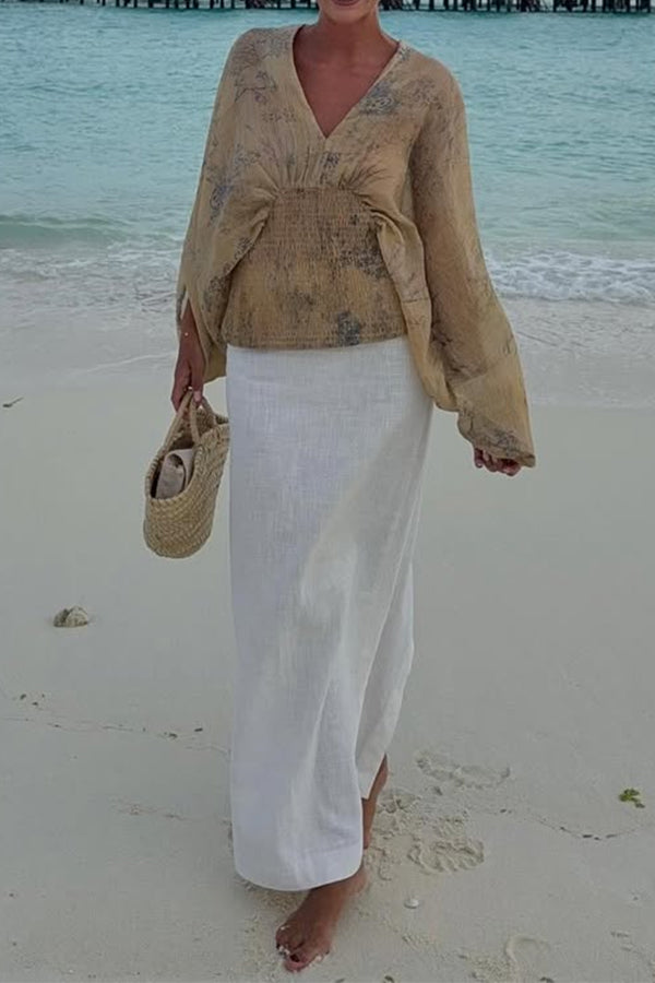 Bohemian Style Ibiza Embroidered Wide-sleeved Shirt-Consonak