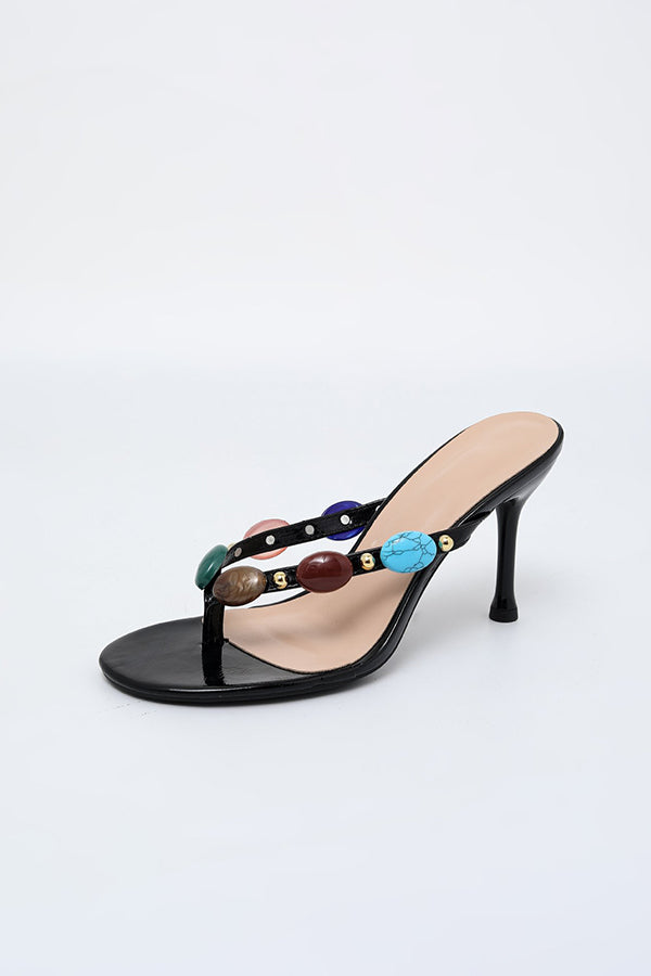 Fashionable Beaded Stiletto Sexy Sandals | Consonak