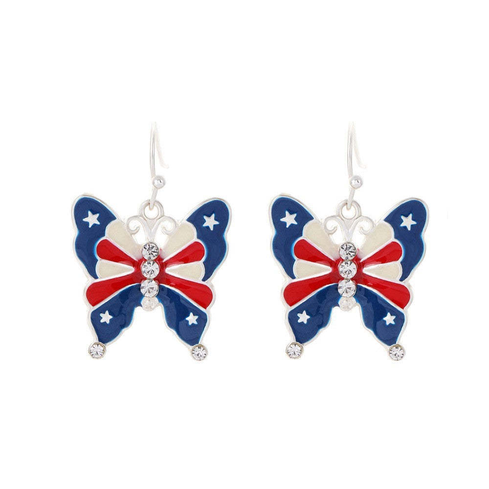 Independence Day American Flag Soft Metal Earrings-consonak