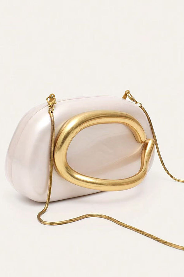 Elegant Special-shaped Shell Acrylic Fashion Clutch-consonak