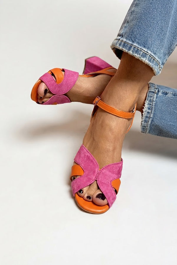 Color-block Open-toe Sandals-Consonak