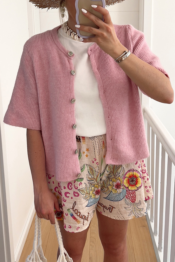 Solid Color Casual Buttoned Loose Knitted Cardigan-consonak