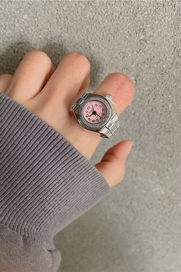 Fashion Creative Simple Mini Clock Ring-consonak