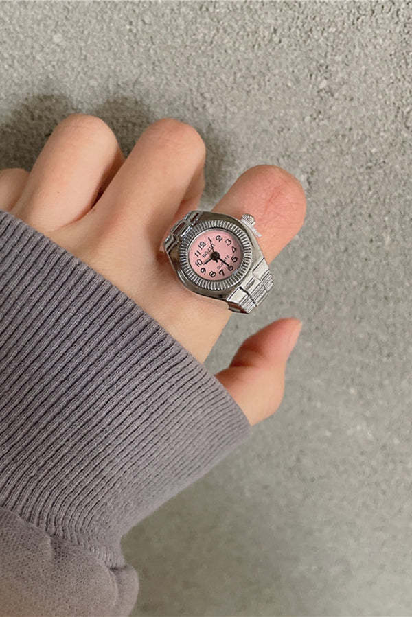 Fashion Creative Simple Mini Clock Ring-consonak