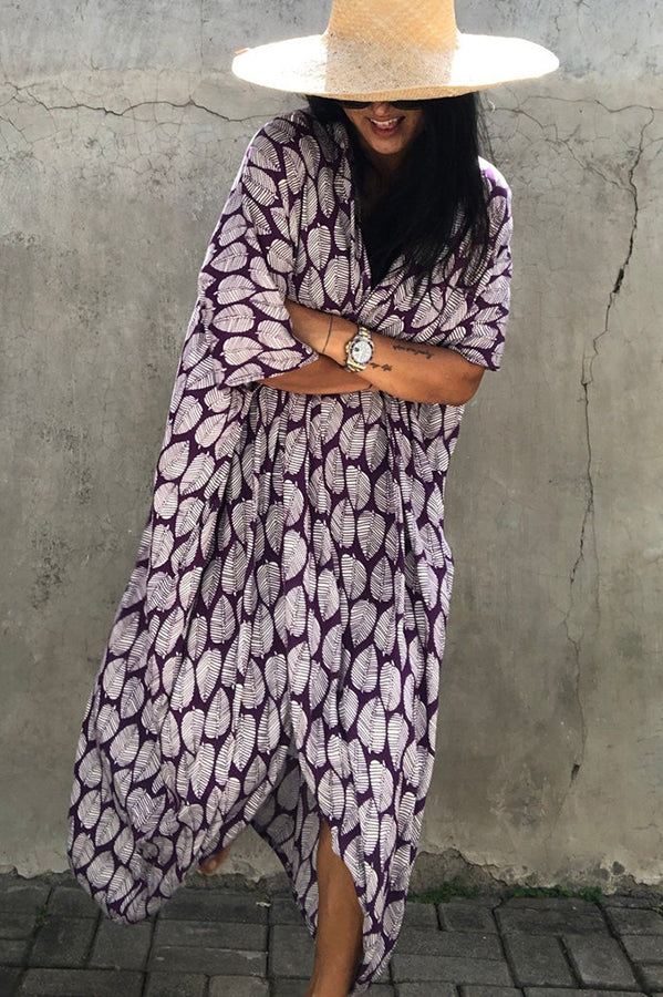 Hidden Island Boho Printed Kimono Beach Cover-up-consonak