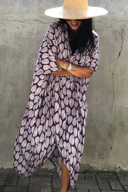 Hidden Island Boho Printed Kimono Beach Cover-up-consonak