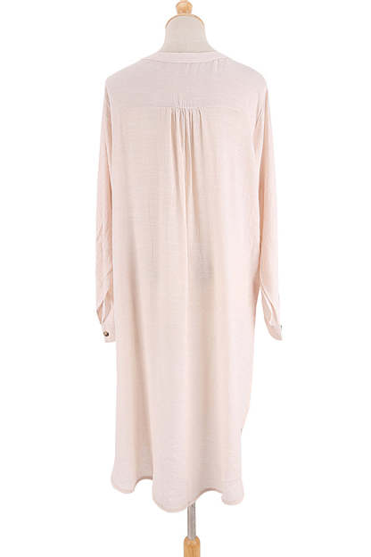 A Perfect Travel Linen Blend Pocketed Cover-up Dress-consonak