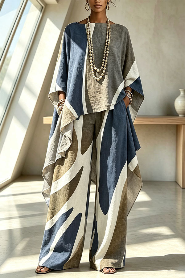 Geometric Pattern Color Blocking Irregular Slanted Set-Consonak