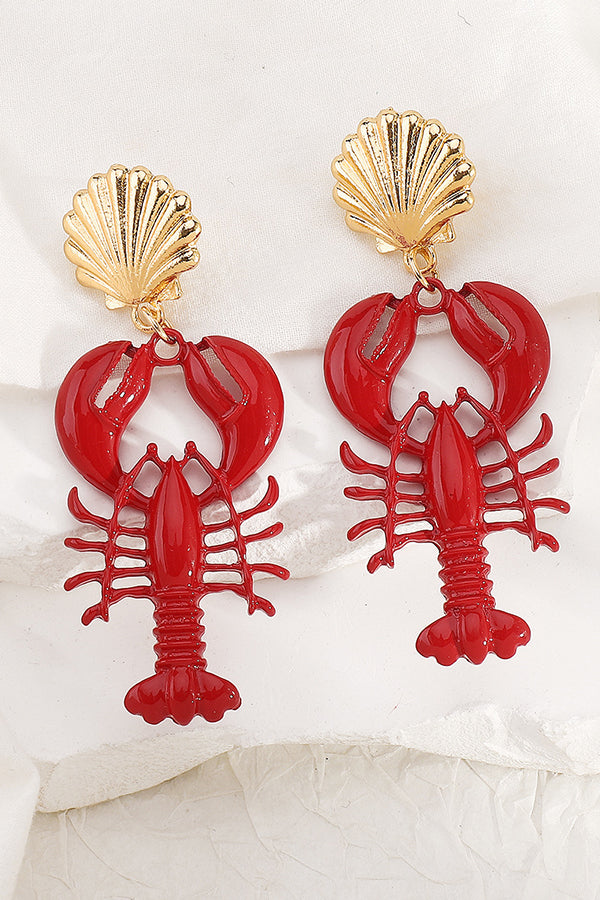 Fashion Lobster Holiday Earrings and Necklace-consonak