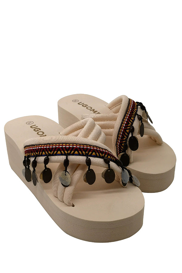 Bohemian Ethnic Style Tassel Beach Shoes-consonak