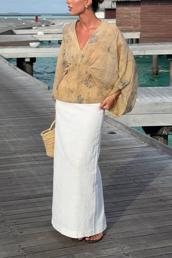Bohemian Style Ibiza Embroidered Wide-sleeved Shirt-Consonak