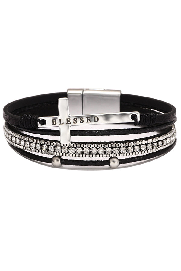 Bohemian Cross Diamond Magnetic Clasp Bracelet | Consonak