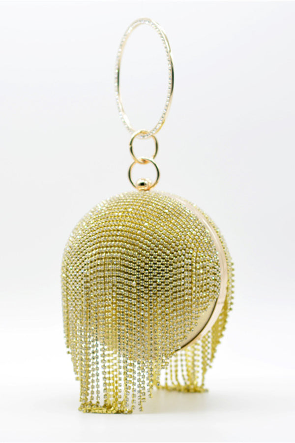 Fashionable Tassel Diamond Ball Evening Handbag-consonak