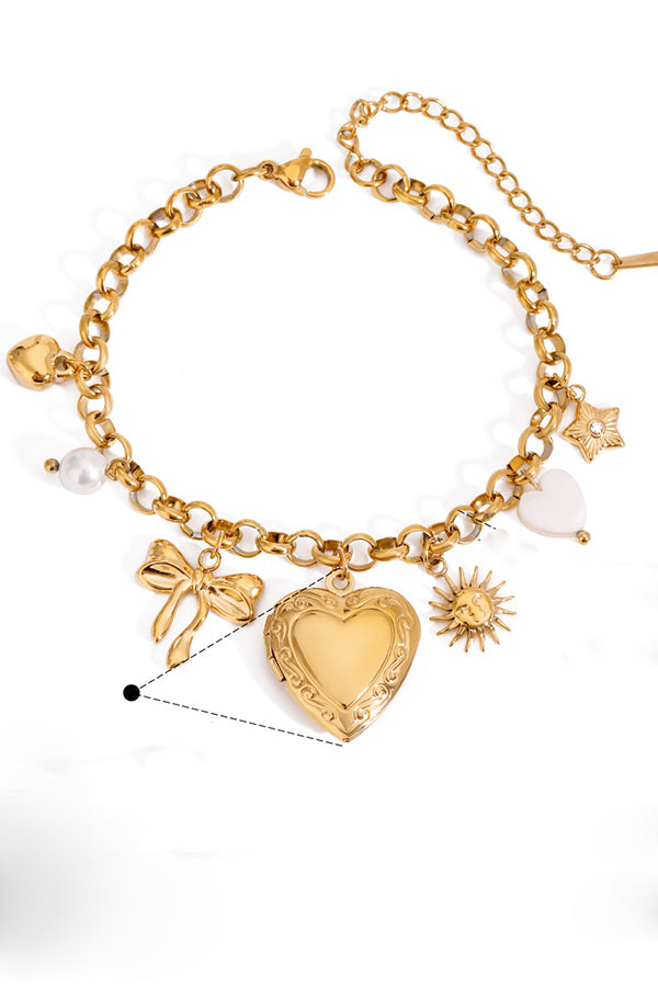 Fashionable Heart Shaped Embellished Bracelet-consonak