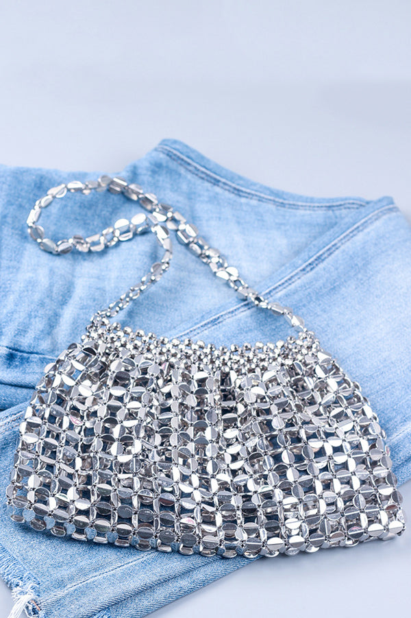 Fashion Handmade Flat Beaded Beaded Woven Handbag Bag-consonak