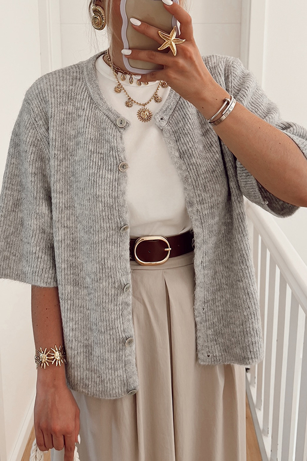 Solid Color Casual Buttoned Loose Knitted Cardigan-consonak