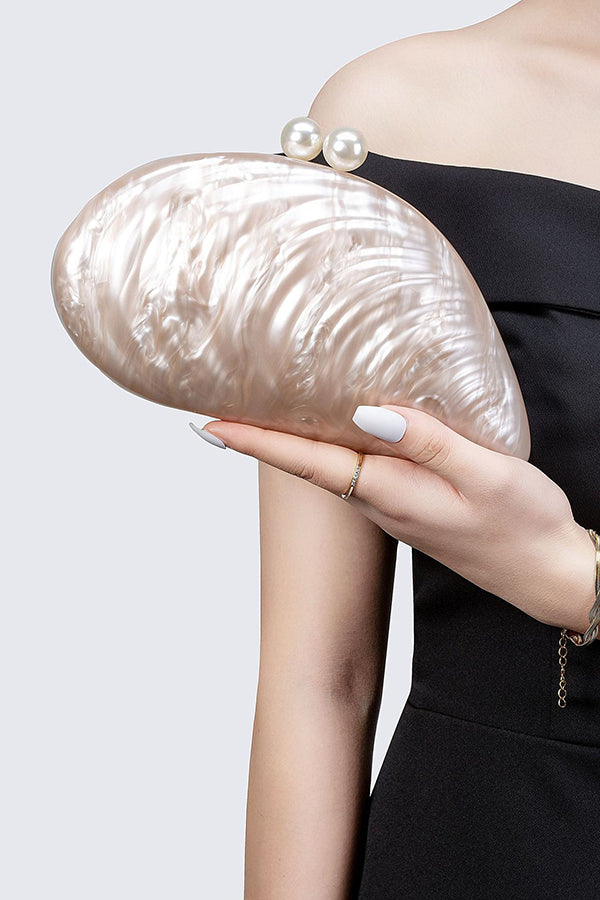 Elegant Shaped Shell Acrylic Evening Clutch-consonak