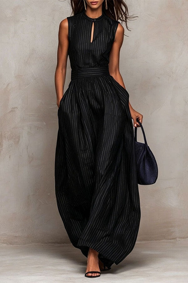 Hermanus Sleeveless Striped Wide Leg Jumpsuit-Consonak