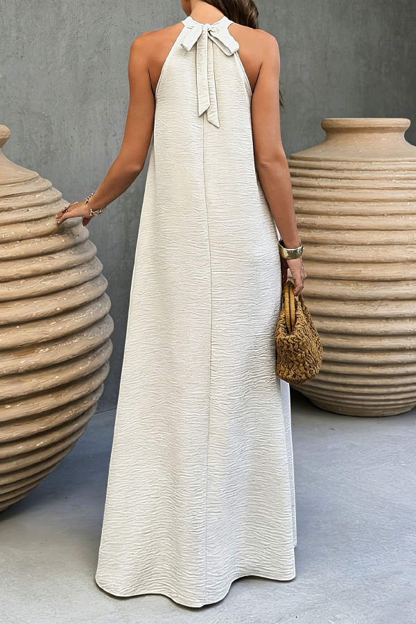 Solid Color Sleeveless Loose Casual Vacation Style Maxi Dress | Consonak