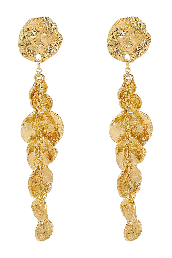 Light Luxury Metal Disc Pendant Earrings-consonak