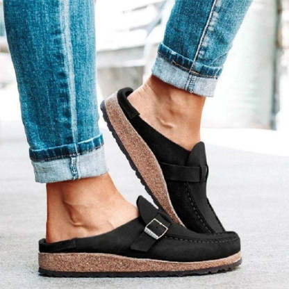 British Style Belt Buckle Flat Casual Shoes for Women-consonak