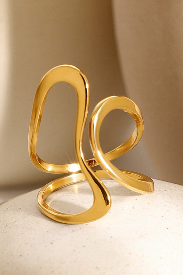 Simple Special-shaped Lines Stainless Steel Open Ring | Consonak