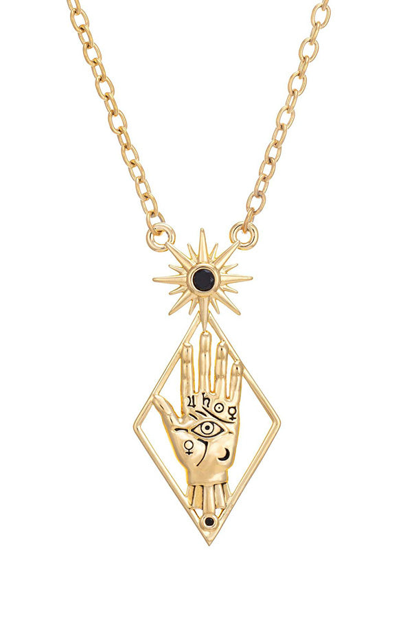 Personalized Palm Totem Necklace and Earrings-consonak