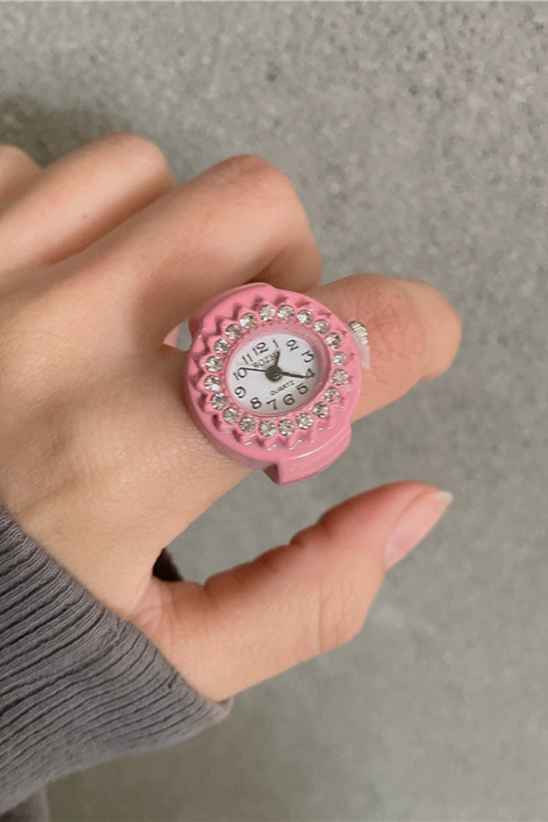 Fashion Creative Simple Mini Clock Ring-consonak