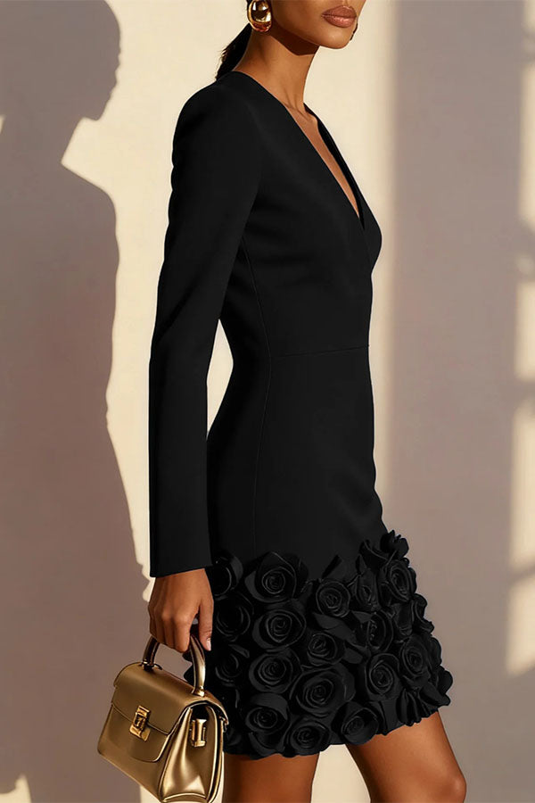 Aurora Rosa 3D Floral Mini Dress Aurora Rosa-Consonak