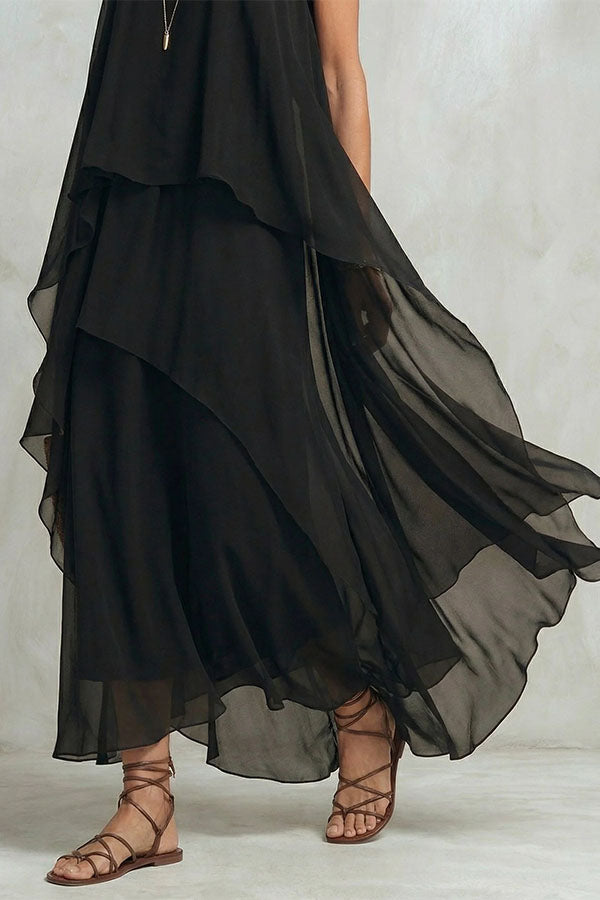 Ethereal Layered Ruffle Maxi Dress-Consonak