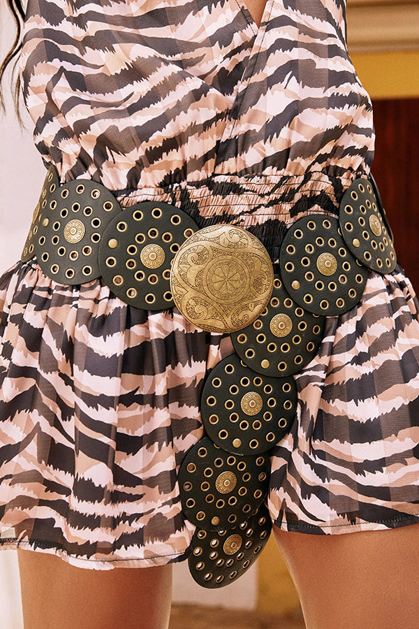 Ethnic Retro Round Hollow Belt-consonak