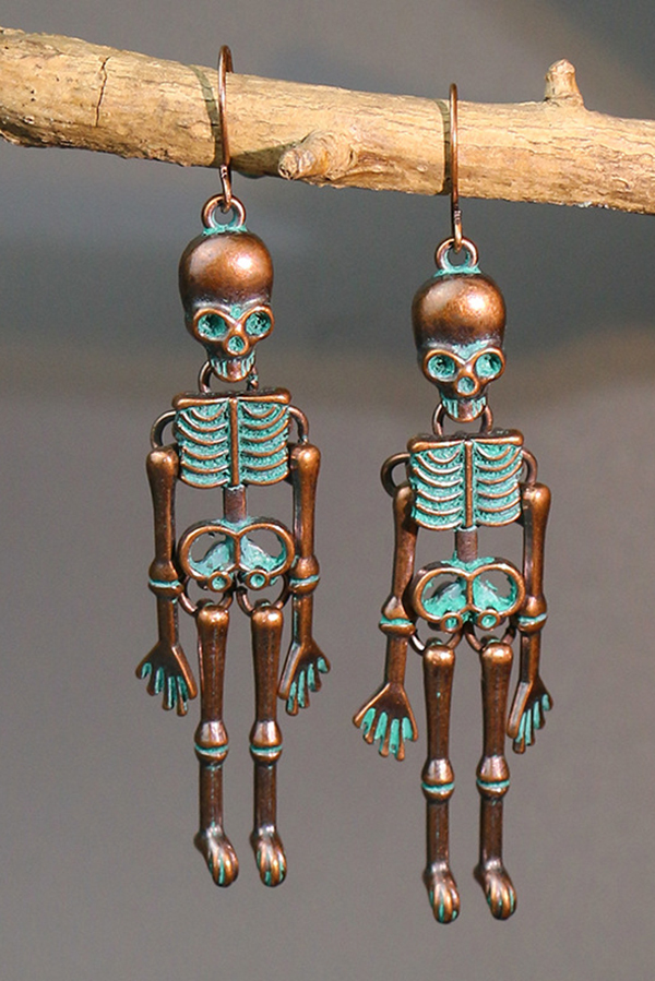 Halloween Dark Style Skull Earrings-consonak