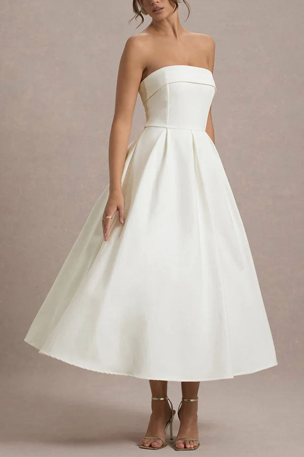 Celine Strapless Midi Dress-Consonak