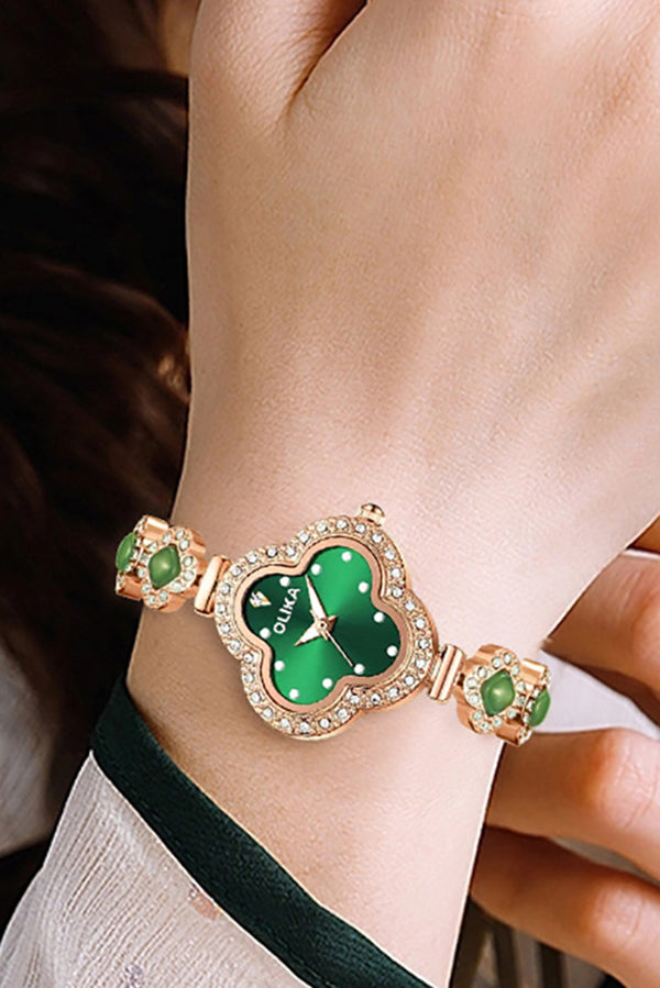 Fashion Four Leaf Clover Chalcedony Jewelry Quartz Watch | Consonak