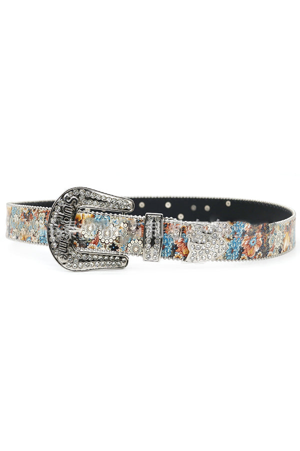 Fashionable Printed Rhinestone Letter-decorated Simple Belt-consonak