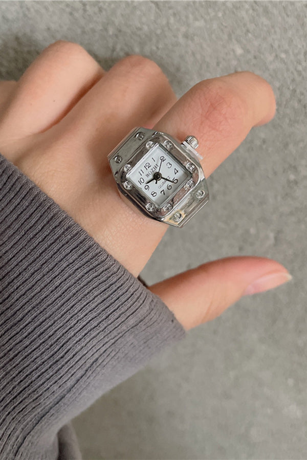 Fashion Creative Simple Mini Clock Ring-consonak