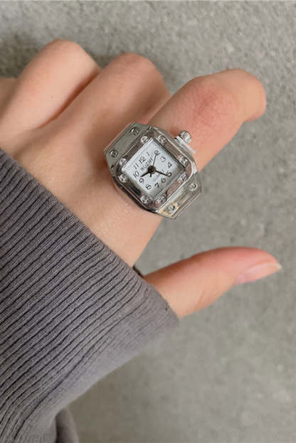 Fashion Creative Simple Mini Clock Ring-consonak