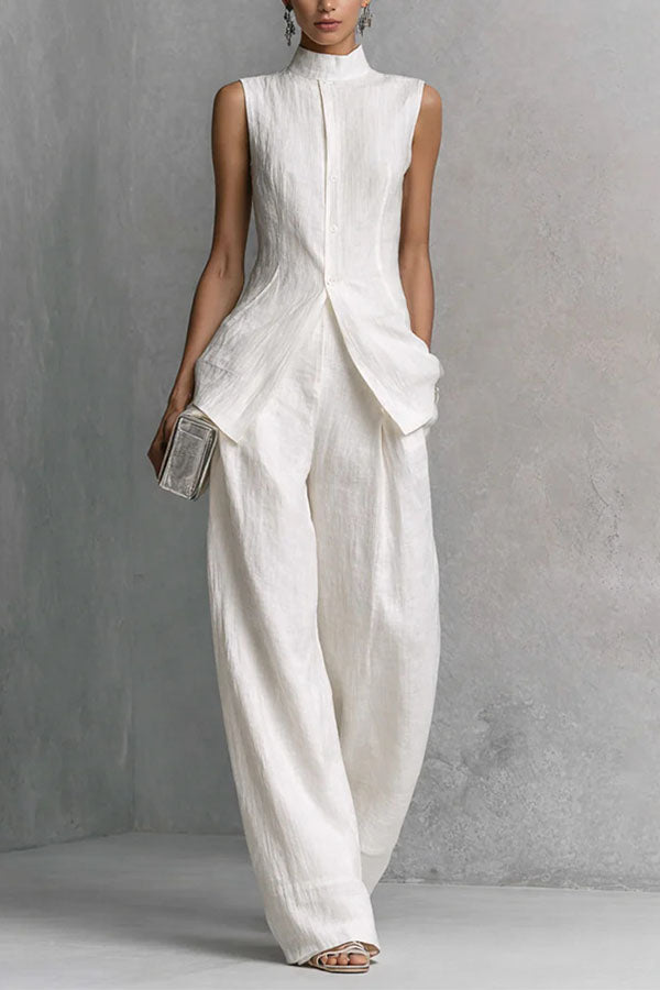 Soren Sleeveless Tailored Trouser Two-Piece Set-Consonak