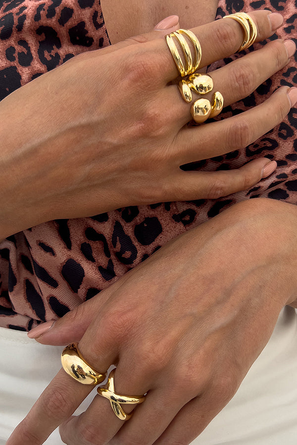 Geometric Cross Open Ring-consonak