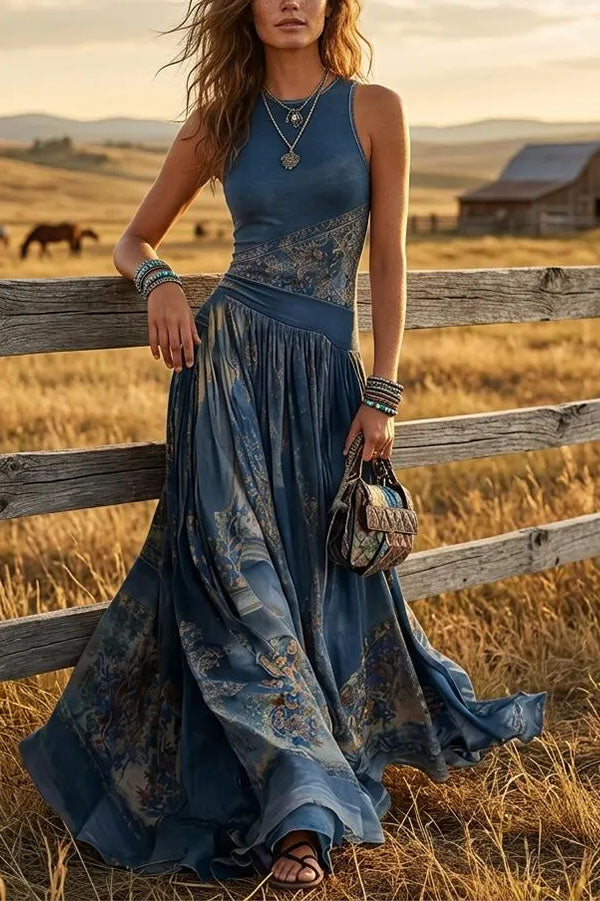 Maya Bohemian Asymmetric Drop-Waist Dress-Consonak