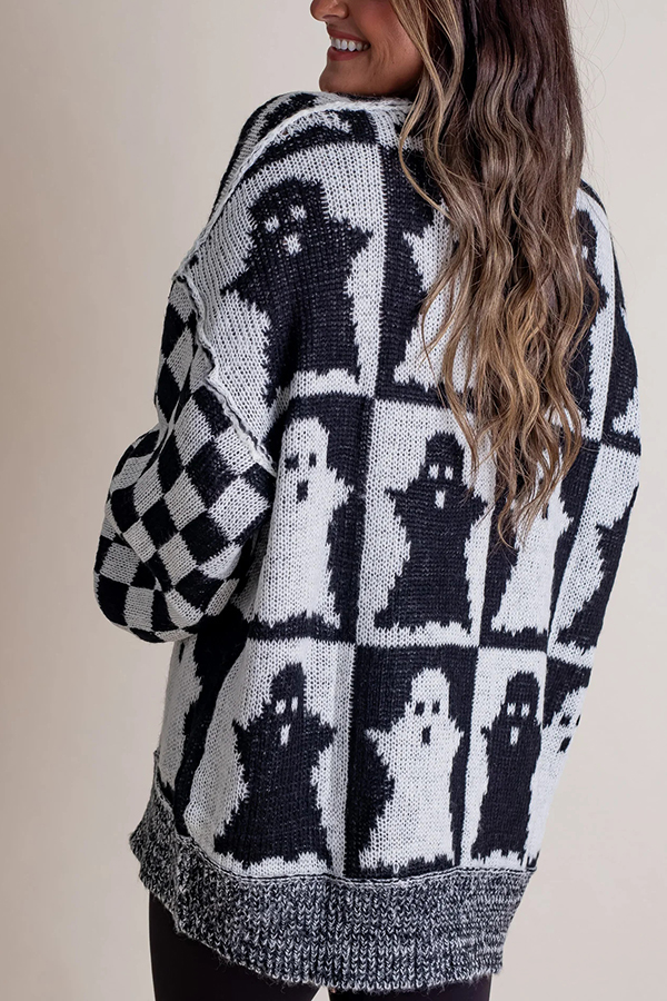 Halloween Casual Loose Crew Neck Sweater-consonak